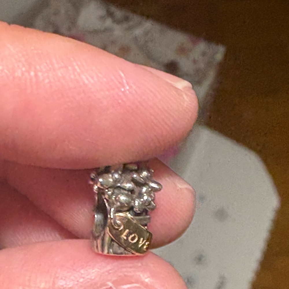 Retired pandora two tone flower charm